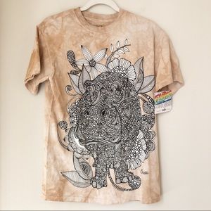 THE MOUNTAIN | Tan Rhino Tie Dye Graphic Tee